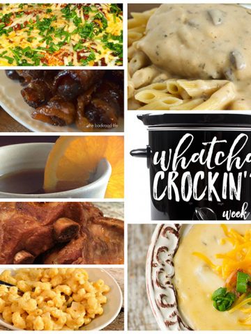 This week's Whatcha Crockin' crock pot recipes include Slow Cooker Fiesta Chicken and Rice, Sweet and Spicy Bacon Wrapped Smokies, Crock Pot Potato Soup and much more!