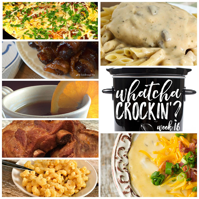 This week's Whatcha Crockin' crock pot recipes include Slow Cooker Fiesta Chicken and Rice, Sweet and Spicy Bacon Wrapped Smokies, Crock Pot Potato Soup and much more!