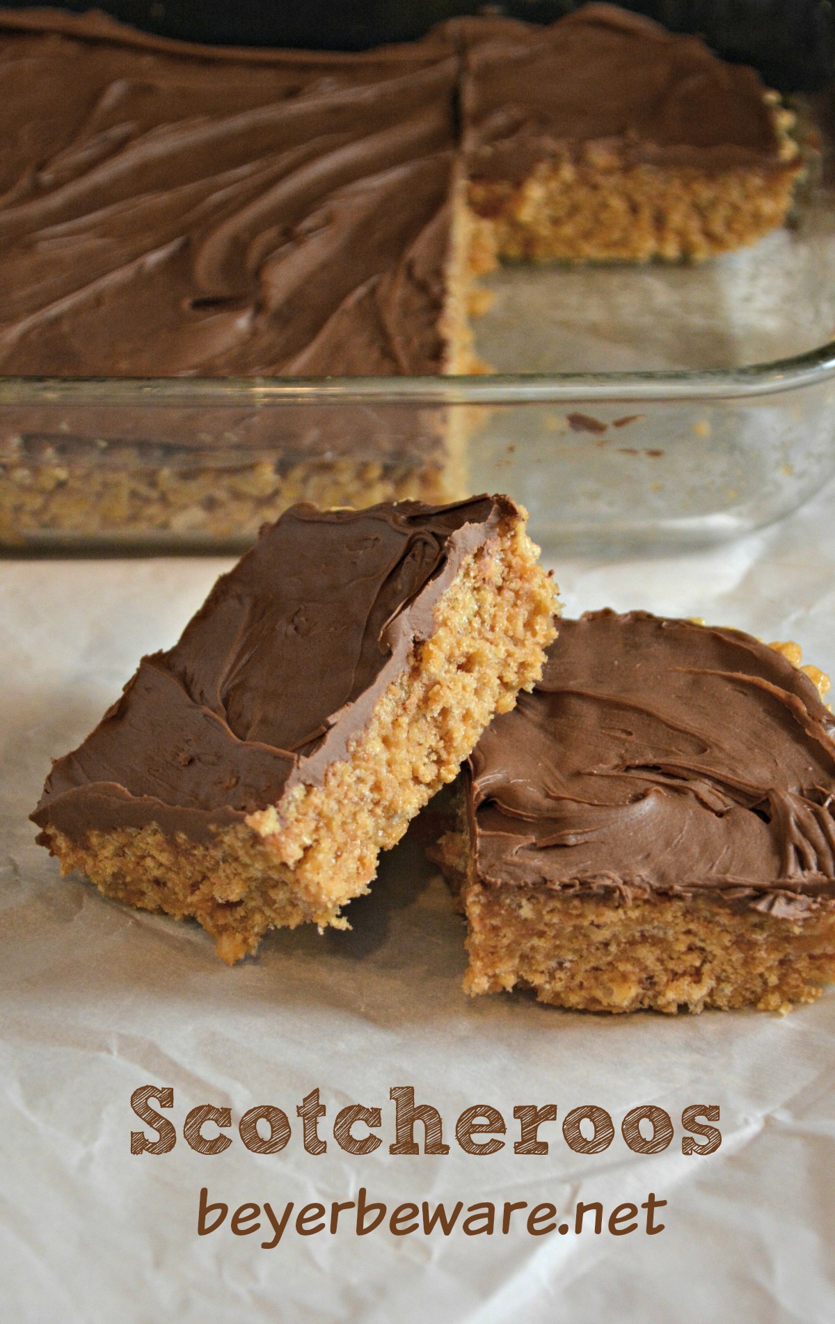 Scotcheroos are the peanut butter rice krispies treats everyone will crave. The no-bake peanut butter chocolate bars ready in under 15 minutes.