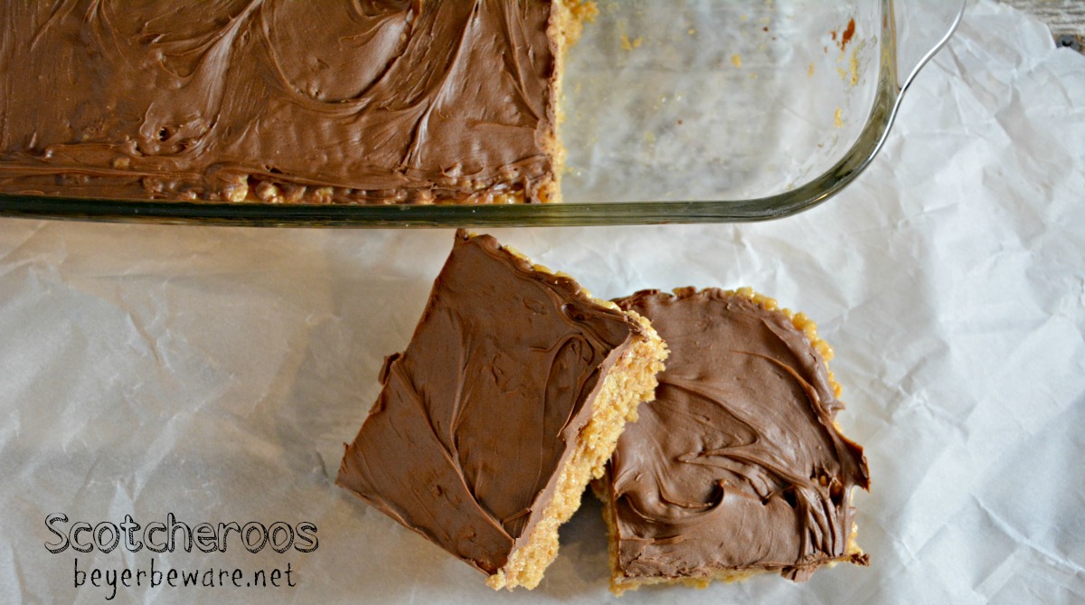 Scotcheroos are the peanut butter rice krispies treats everyone will crave. The no-bake peanut butter chocolate bars ready in under 15 minutes.