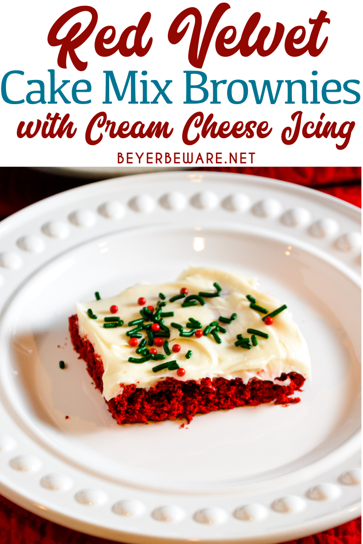 If you love red velvet cake and brownies, this red velvet cake mix brownies recipe a collision of favorites topped with an easy cream cheese icing.