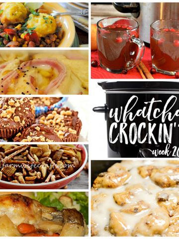 This week's Whatcha Crockin' crock pot recipes include Sweet and Salty Crock Pot Candy, Slow Cooker Pinto Bean Stew with Corn Bread Dumplings, Crock Pot Cinnamon Roll French Toast, Crock Pot Cranberry Cider, Crock Pot Ham and Cheese Rolls, No Fuss Chicken Dinner, Crock Pot Chex Mix and much more!