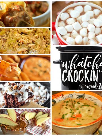 This week's Whatcha Crockin' crock pot recipes include Slow Cooked Chicken and Dumplings, Bacon Cheeseburger Crock Pot Dip, Rocky Road Chocolate Spoon Cake, Crock Pot Creamy Hot Chocolate, Slow Cooker Dulce de Leche Chocolate Dip, Slow Cooker Hot Ham and Cheese Dip, Crock Pot Italian Chicken and much more!