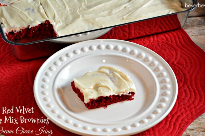 If you love red velvet cake and brownies, this red velvet cake mix brownies recipe a collision of favorites topped with an easy cream cheese icing.