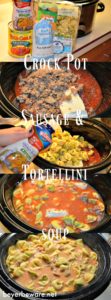 This creamy, cheesy, spicy crock pot sausage tortellini soup is perfect for a weeknight when you need filling meal waiting for you when you get home.