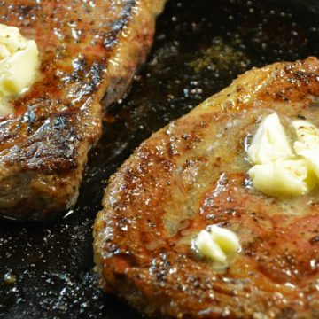Ever wonder how to make a steak on the stove? This pan seared steak is a quick and easy way to make steak indoors.