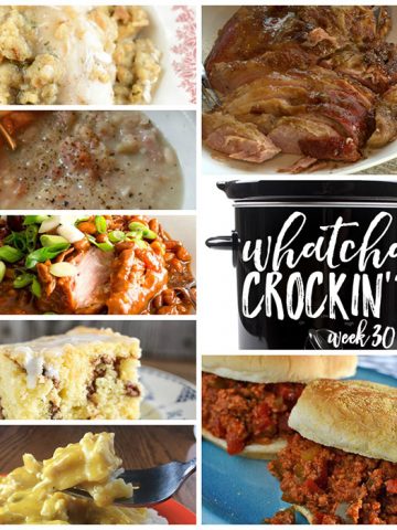 This week's Whatcha Crockin' crock pot recipes include Crock Pot Simple Ham and Bean Soup, Crock Pot Cheesy Chicken and Rice, Crock Pot Chicken and Stuffing Casserole, Crock Pot Coffee Cake, Crock Pot Whisky and Apricot Glazed Ham, Slow Cooker Sloppy Joes, Easy Slow Cooked Country Ribs and Barbecue Beans and much more!