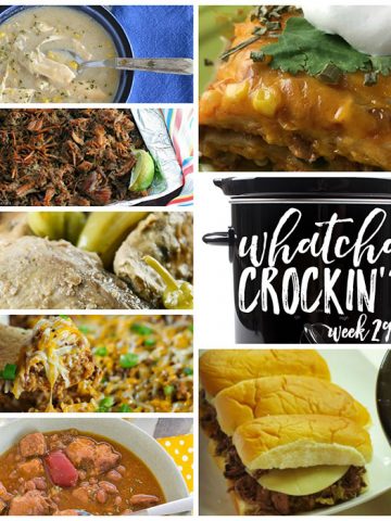 This week's Whatcha Crockin' crock pot recipes include Crock Pot Spicy Enchilada Stack, Crock Pot Pork Baked Bean Soup, Crock Pot Beef Enchilada and Rice Dip, Slow Cooker Carnitas, Slow Cooker Italian Beef, Crock Pot Chicken Corn Chowder, Crock Pot Mississippi Pork Chops and much more!