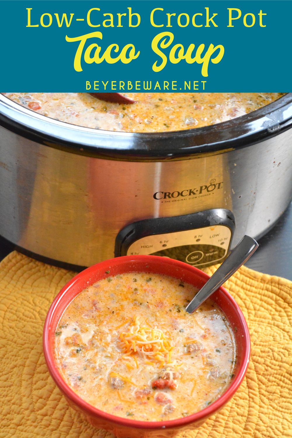 Crock Pot Low-Carb Taco Soup - Whether you are eating low-carb or gluten-free, this keto taco soup recipe is sure to be loved by all Mexican food lovers.