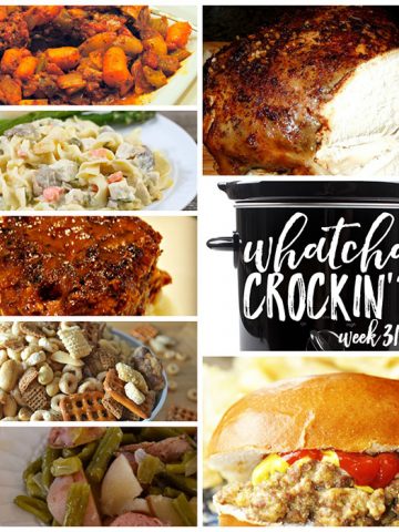 This week's Whatcha Crockin' crock pot recipes include Applewood Cider Slow Cooker Chicken, Crock Pot Cheeseburger Sandwiches, Crock Pot 3 Cheesy Chicken and Noodles, Slow Cooker French Onion Swiss Steak, Slow Cooker Italian Pot Roast, Crock Pot Sausage, Green Beans and Potatoes, Slow Cooker Salty Party Mix and much more!