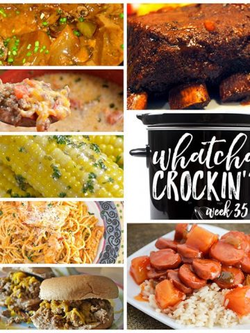 This week's Whatcha Crockin' crock pot recipes include Slow Cooker Baby Back Ribs, Crock Pot Cheesy Chicken Spaghetti, Crock Pot Corn on the Cob, Crock Pot Sweet and Sour Sausage, Slow Cooked Cube Steak with Peppers, Onions and Mushrooms, Crock Pot Low-Carb Taco Soup, Crock Pot Unsloppy Joes, and much more!