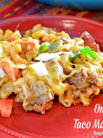 The Mexican flavors in this one pan taco mac and cheese will make your family love this recipe's twist on hamburger helper.