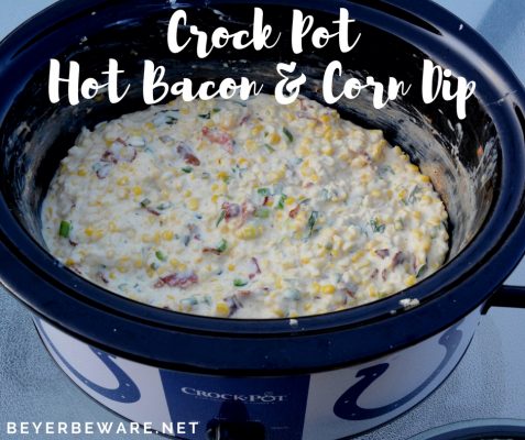 This crock pot hot bacon and corn dip recipe is a new family favorite dip as it has ooey-gooey cheesiness with a hint of heat with jalapenos.