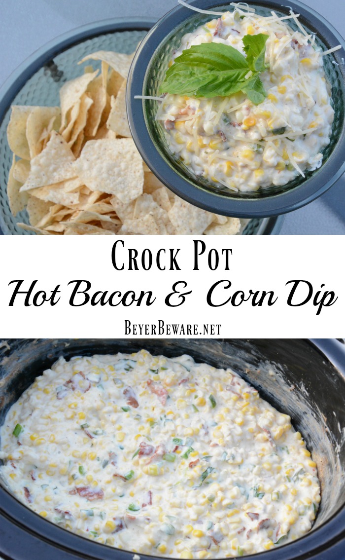 This crock pot hot bacon and corn dip recipe is a new family favorite dip as it has ooey-gooey cheesiness with a hint of heat with jalapenos.