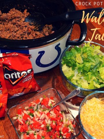 Whether it is a week night, a tailgate or a county fair, walking tacos are always a hit. Making the crock pot taco meat walking tacos just makes life simpler when you really do need to eat on the go.