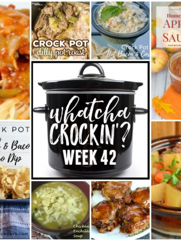 This week’s Whatcha Crockin’ crock pot recipes include Chicken Enchilada Soup, Chicken Cacciatore, Dilly Crock Pot Roast, Mom's Crock Pot Beef Stew, Crock Pot Hot Bacon and Corn Dip, Slow Cooker Brown Sugar Chicken, Crock Pot Apple Sauce, Crock Pot Spinach and Bacon Queso Dip and much more!