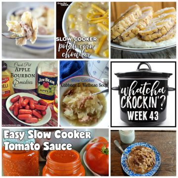 This week’s Whatcha Crockin’ crock pot recipes include some recipes perfect for fall, including Crock Pot Beef and Noodles, Smoked Sausage and Cheese Pasta Bake, Slow Cooker Potato and Corn Chowder, Crock Pot Apple Bourbon Smokies, Crock Pot Turkey Breast, Cabbage and Kielbasa Soup, Crock Pot Potato Soup and much more!