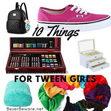Here are 10 gifts for those 9, 10, 11, 12 year old girls in all different price ranges. After all, we are all looking for things to buy for tween girls.