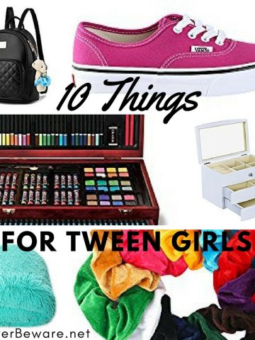 Here are 10 gifts for those 9, 10, 11, 12 year old girls in all different price ranges. After all, we are all looking for things to buy for tween girls.