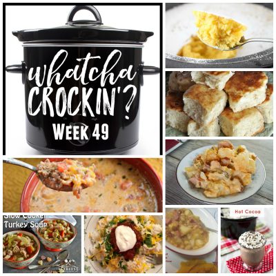 This week&rsquo;s Whatcha Crockin&rsquo; crock pot recipes include Slow Cooker Ranch Chicken Rice Bowls, Warm Winter Lemon Cake, Crock Pot Low Carb Taco Soup, Crock Pot Cheesy Smoked Sausage and Potato Bake, Crock Pot Homemade Yeast Rolls, Sweet and Creamy Crock Pot Hot Cocoa, Crockpot Beans 'n' Kraut Stew, Slow Cooker Turkey Soup and many more!