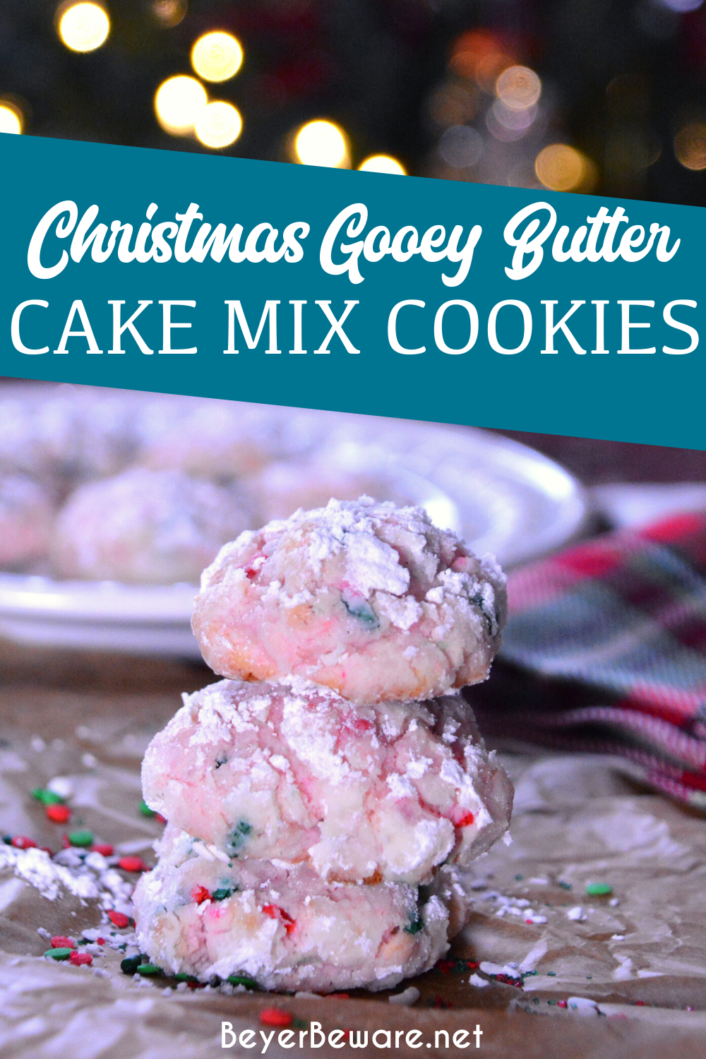 Christmas cake mix gooey butter cookies are a light and fluffy cake mix Christmas cookie made with just for ingredients.