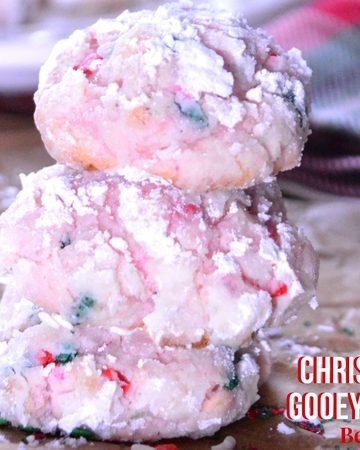 These Christmas cake mix gooey butter cookies are quickly becoming our favorite Christmas cake mix cookies recipe. They are light and delicate yet sweet and satisfying.