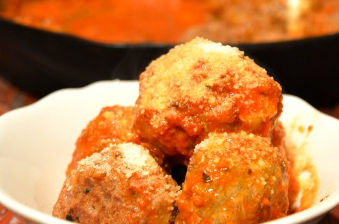 These mozzarella stuffed meatballs are a must make. Tonight. These can be a low-carb and gluten free meal or served as spaghetti and meatballs.