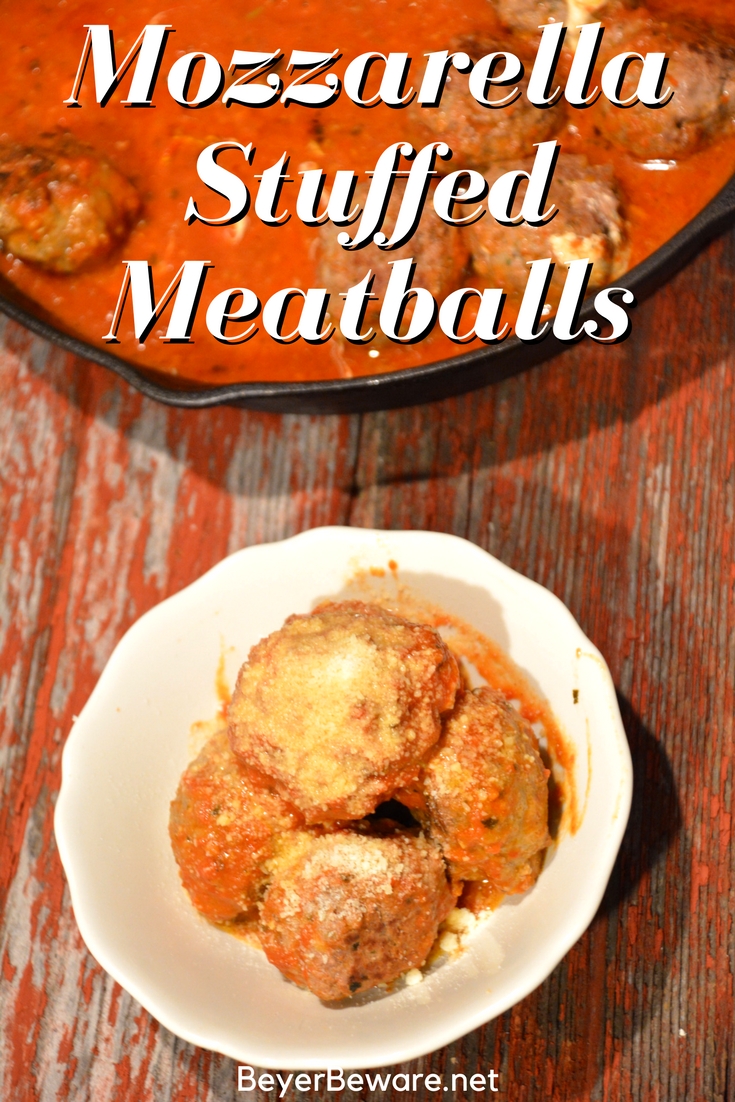 These mozzarella stuffed meatballs are a must make. Tonight. These can be a low-carb and gluten free meal or served as spaghetti and meatballs.