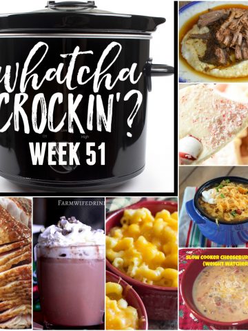 This week’s Whatcha Crockin’ crock pot recipes include Tasty Slow Cooker Cheeseburger Soup, Slow Cooker Honey Dijon Ham, Crock Pot Beef Brisket, Crock Pot Andes Mint Hot Chocolate, Crock Pot Peppermint Bark, Crock Pot Taco Soup, Instant Pot Macaroni and Cheese and much more!