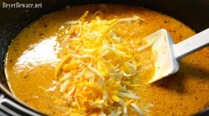 I am obsessed with chicken tortilla soup from Max and Erma's. This crock pot low-carb chicken tortilla soup is creamy and hearty and will not leave you craving. #Keto #LowCarb