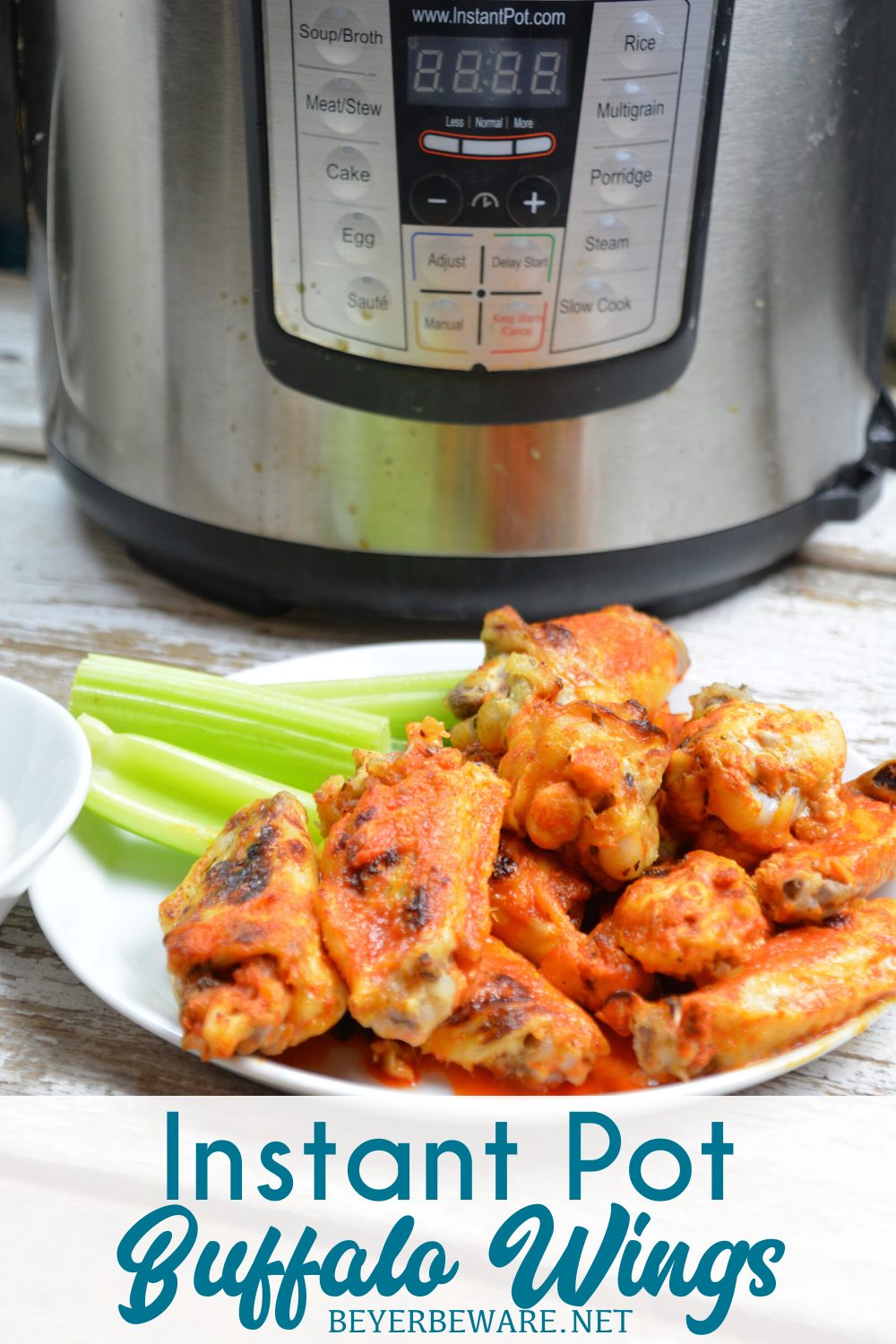 Instant Pot Buffalo Wings are a quick buffalo wings recipe yet fall of the bone tenderness all while being drenched in an easy buffalo sauce.