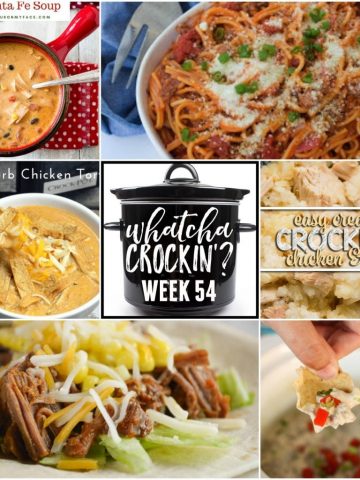 This week’s Whatcha Crockin’ crock pot recipes include Slow Cooker Chicken Enchilada Soup, Sausage Dip, Creamy Crock Pot Chicken and Rice, Pressure Cooker Taco Beef, Crock Pot Low-Carb Chicken Tortilla Soup, Easy Thai Pork with Peanut Sauce, Instant Pot Spaghetti and Crock Pot Chicken Santa Fe Soup.