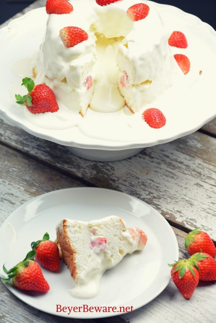 Strawberries and Cream Angel Food Cake Beyer Beware Strawberries and Cream Angel Food Cake Beyer Beware