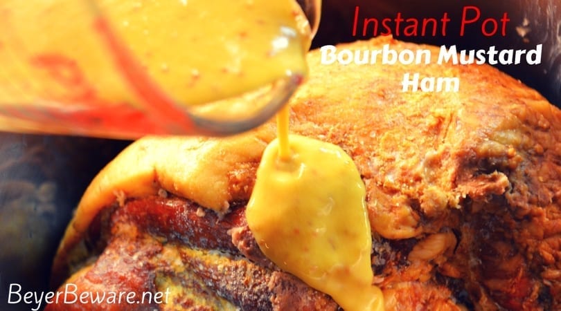 Instant Pot Bourbon Mustard Ham is a spicy and sweet combination of flavors that can be done quickly in the Instant Pot for a great weeknight meal.