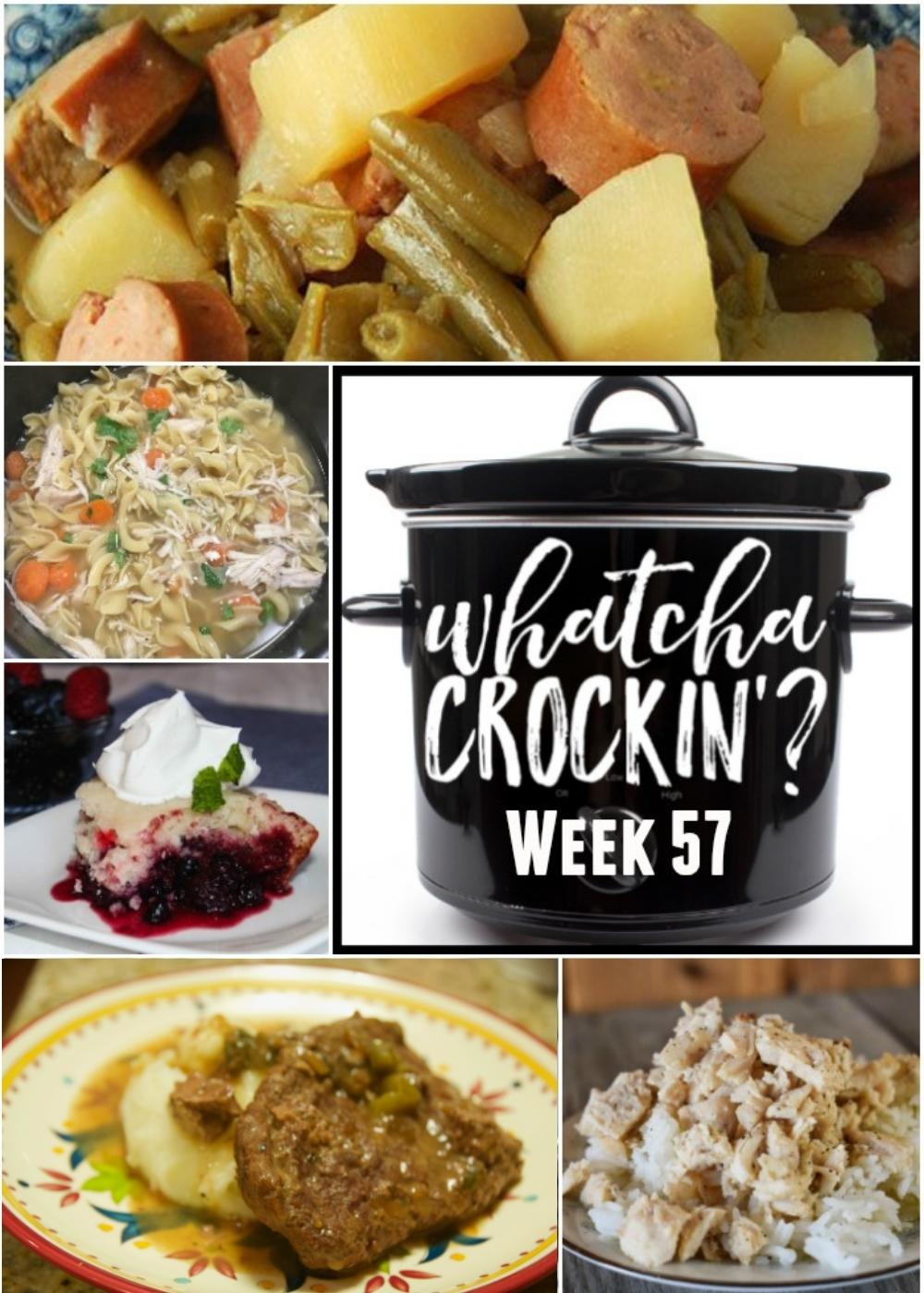 This week’s Whatcha Crockin’ crock pot recipes include Instant Pot Chicken Noodle Soup, Mixed Berry Dump Cake, Crock Pot Beef Cubed Steak, Crock Pot Sausage, Green Beans and Potatoes, Instant Pot Buttery Chicken, Crock Pot Chili Con Queso, Amazing Crock Pot Caramel Sweet Rolls and many more!