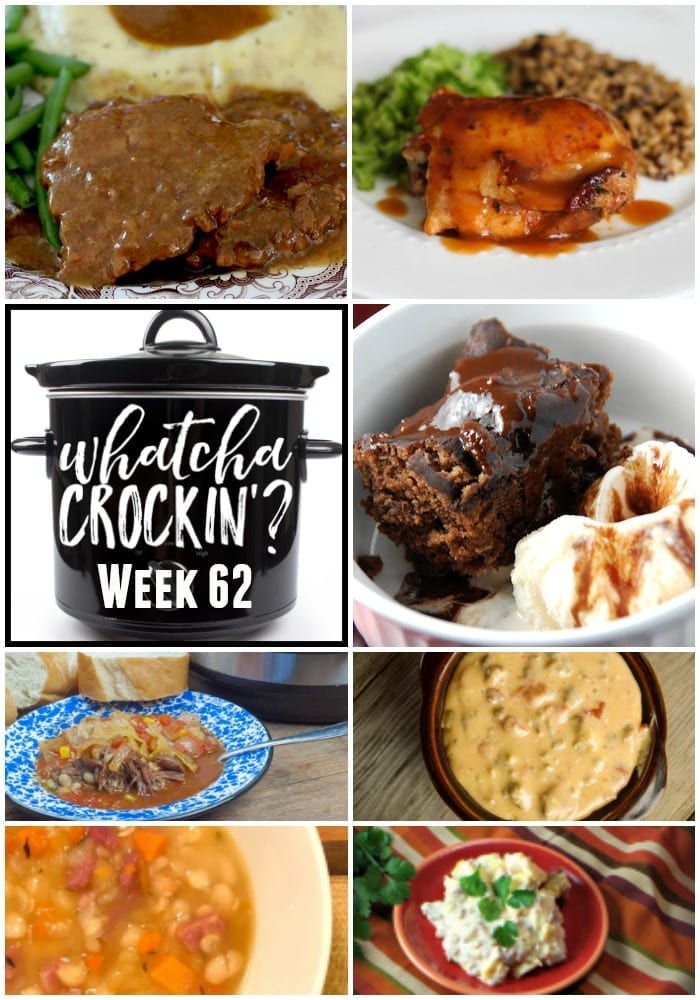 This week’s Whatcha Crockin’ crock pot recipes include Crock Pot Cubed Steak with Gravy, Honey Garlic Chicken and Gravy, Crock Pot Chocolate Lava Cake, Crock Pot Sausage Queso Dip, Crock Pot Scrambled Eggs Casserole with Sausage and Green Chilies, Instant Pot Beef Vegetable Soup and Slow Cooker White Bean Soup and more!