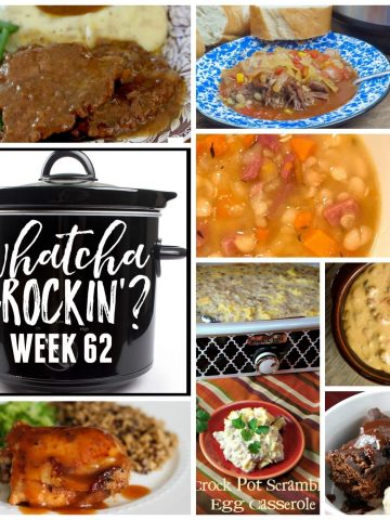 This week’s Whatcha Crockin’ crock pot recipes include Crock Pot Cubed Steak with Gravy, Honey Garlic Chicken and Gravy, Crock Pot Chocolate Lava Cake, Crock Pot Sausage Queso Dip, Crock Pot Scrambled Eggs Casserole with Sausage and Green Chilies, Instant Pot Beef Vegetable Soup and Slow Cooker White Bean Soup and more!