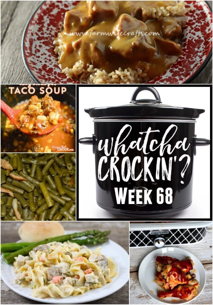 This week’s Whatcha Crockin’ crock pot recipes include Slow Cooker Beef Stew and Rice, Crock Pot Cheesy Chicken and Noodles, Easy Crock Pot Taco Soup, Crock Pot BBQ Ranch Chicken Legs, Crock Pot Green Beans, Instant Pot Stuffed Pepper Soup, Slow Cooker Asian Meatball Stir Fry Bowls and more!