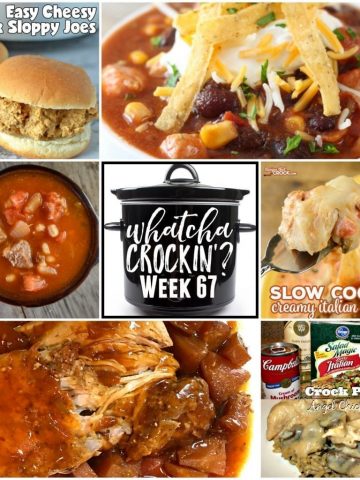 This week’s Whatcha Crockin’ crock pot recipes include Crock Pot Sweet and Sour Pork Loin with Pineapple, Crock Pot Chicken Tortilla Soup, Crock Pot Angel Chicken, Instant Pot Beef and Barley Soup, Slow Cooker Creamy Italian Chicken, Easy Cheesy Slow Cooker Sloppy Joes, Easy Buffalo Chicken Dip.