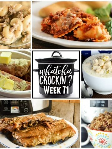 This week’s Whatcha Crockin’ crock pot recipes include Slow Cooker Cheesy Ravioli Casserole, Creamy White Chicken Chili, Tender Crock Pot Spare Ribs, Crock Pot Creamy Mississippi Beefy Mac, Crock Pot Ranch Pork Chops, Instant Pot Cinnamon Raisin Oatmeal, Pressure Cooker Country Style Ribs and more!