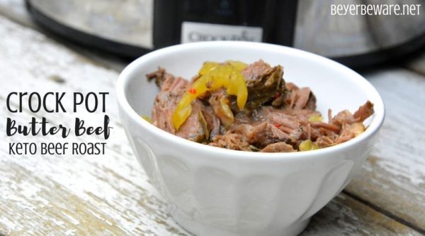 Keto crock pot butter beef roast recipe is a simple butter, ranch and Italian seasonings and banana pepper rings combined to make the low-carb beef roast.