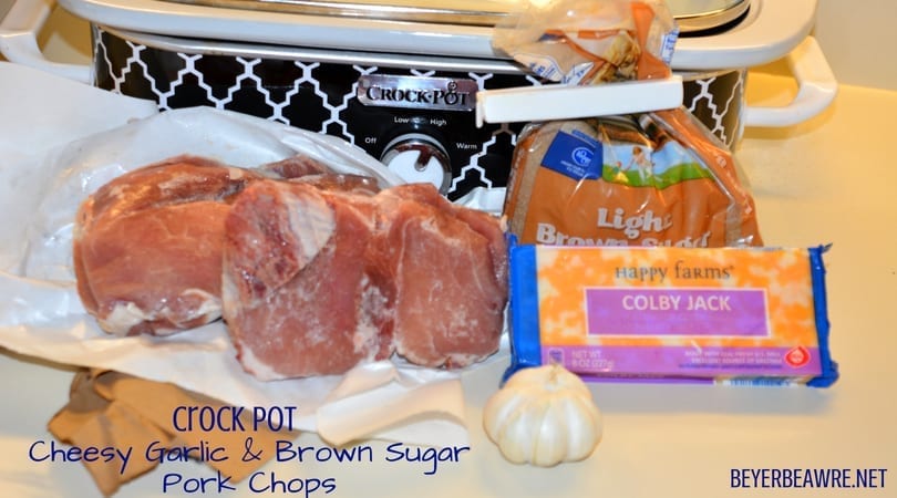 Crock Pot Cheesy Garlic and Brown Sugar Pork Chops are the combination of garlic and brown sugar flavors in the casserole crock pot create the juiciest and flavorful pork chops ready to eat as soon as you get home.