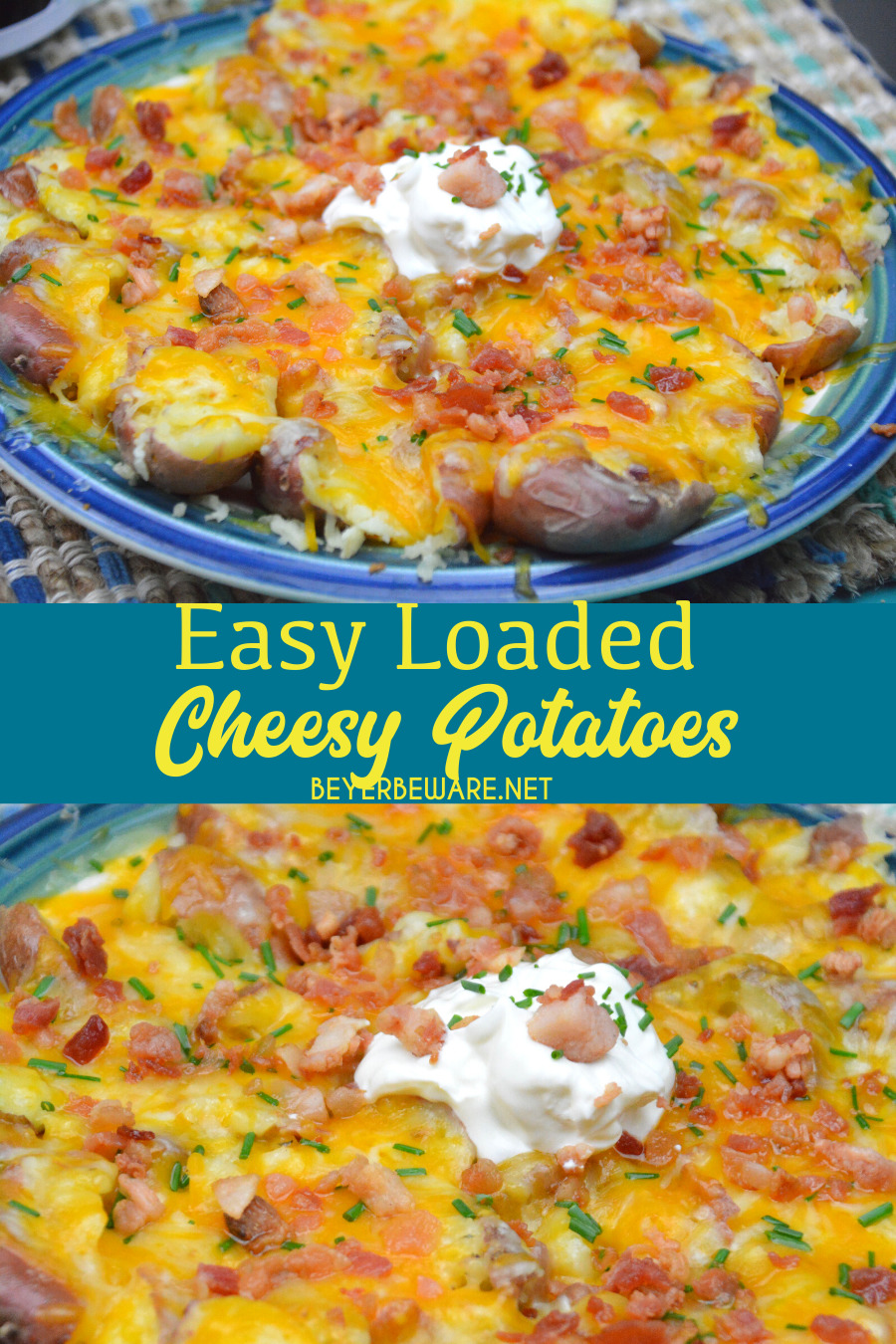 Quick cheesy potatoes are an easy loaded cheesy potatoes recipe with ...