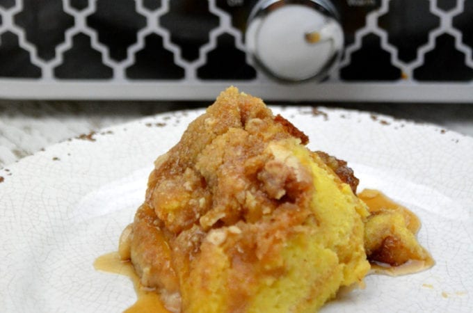 Real maple syrup and an insane amount of butter bring so much richness and flavor to this crock pot french toast casserole recipe.