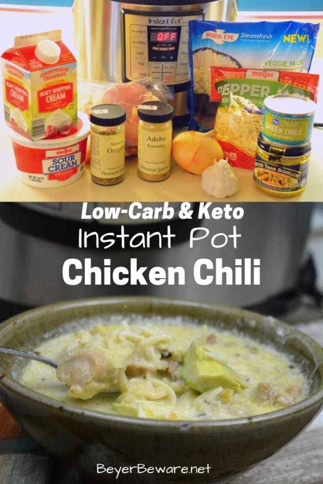 Low-Carb Instant Pot Chicken Chili - Keto Chicken Chili - Beyer Eats