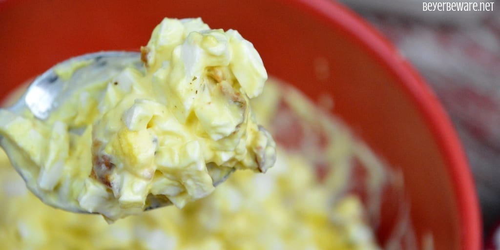 Bacon Ranch Egg Salad is a low-carb and keto egg salad recipe with four simple ingredients for a new twist on a classic recipe. #EggSalad #Keto #LowCarb #bacon