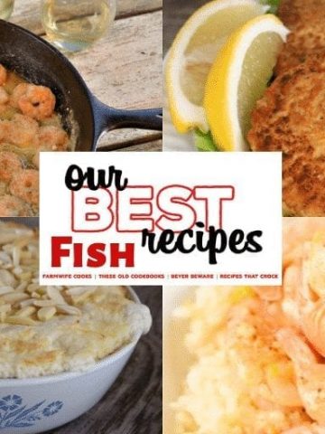 Our best fish recipes will not disappoint with everything from salmon patties to tuna noodle casserole to seafood gumbo to blackened fish tacos. #Fish #Seafood #OurBestRecipes #Shrimp #Gumbo #SalmonPatties #Tuna