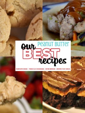 Our Best Peanut Butter Recipes include everything from cookies to buckey bars to gluten free treats to even savory meals using peanut butter. #PeanutButter #Dessert #Treats #PeanutThai #Dessert #EasyRecipes