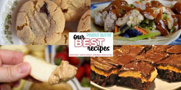 Our Best Peanut Butter Recipes include everything from cookies to buckey bars to gluten free treats to even savory meals using peanut butter. #PeanutButter #Dessert #Treats #PeanutThai #Dessert #EasyRecipes