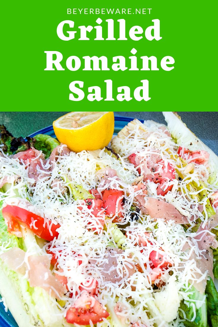 This grilled romaine salad is a quick and easy salad recipe. It takes less than five minutes to make this simple yet flavorful salad. #Salad #Lettuce #Grilling #GrillRecipes #SideDishes #BBQ